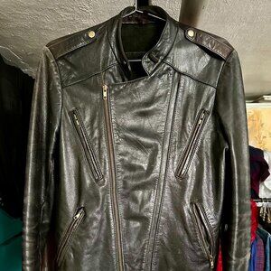 Vintage Blk Leather Moto Jacket Size 40  _Worn but Awesome_no Liner (As Is)